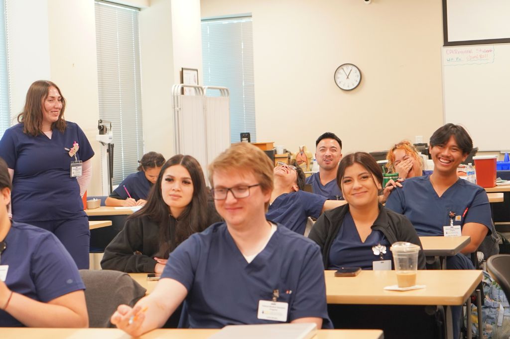 Medical assistant students attending a clinical training class in the Inland Empire